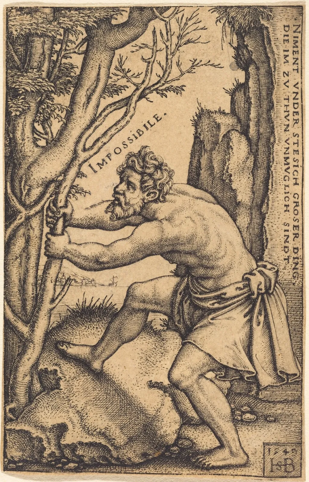 The Impossible, by Sebald Beham, ink, 1549