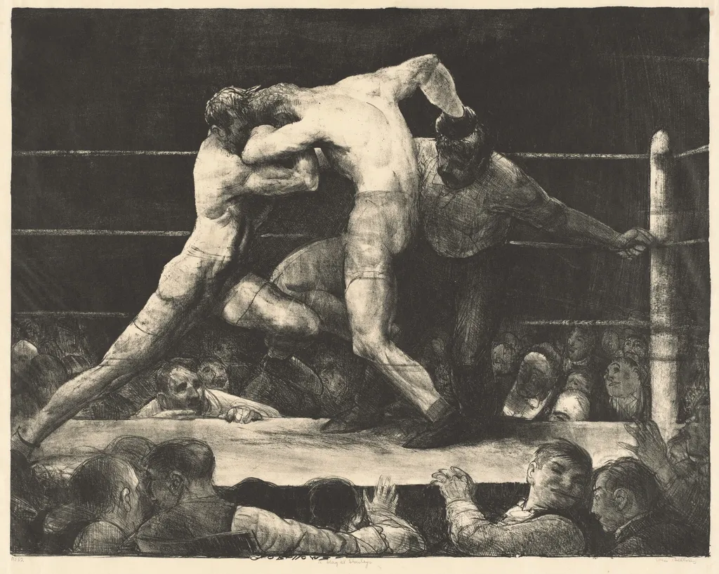 A Stag at Sharkey's, by George Bellows, ink, 1917