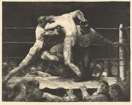A Stag at Sharkey's, by George Bellows, ink, 1917