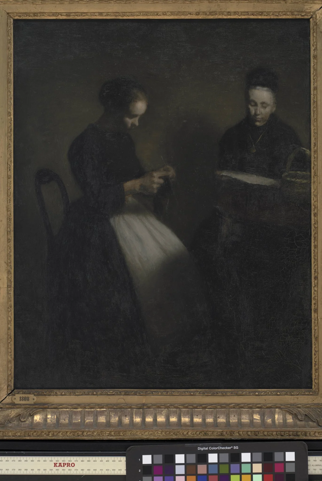 Evening in the Drawing Room. The Artist's Mother and Wife, detail