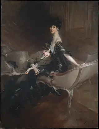 Consuelo Vanderbilt (1876–1964), Duchess of Marlborough, and Her Son, Lord Ivor Spencer-Churchill (1898–1956), by Giovanni Boldini, oil, 1906
