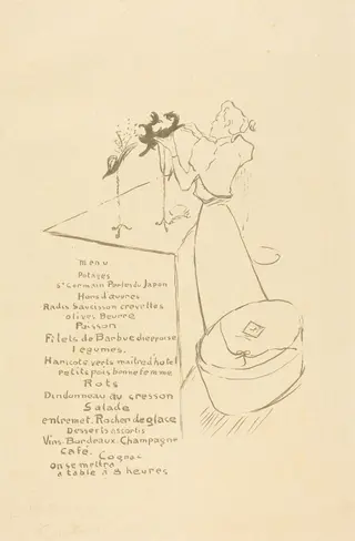 The Milliner (La Modiste - Renée Vert), by Henri de Toulouse-Lautrec, ink, 1893