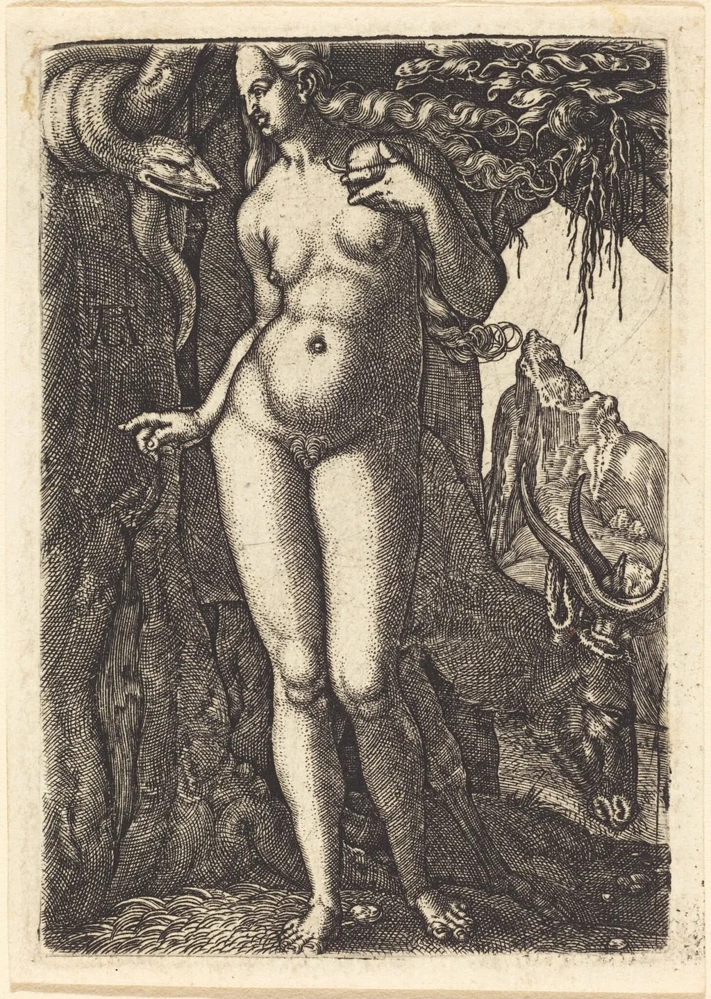 Eve, by Heinrich Aldegrever, ink, 1532