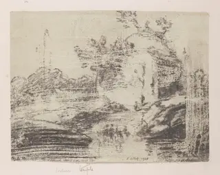Ann overgrown tomb in Bengal, by George Chinnery, 16