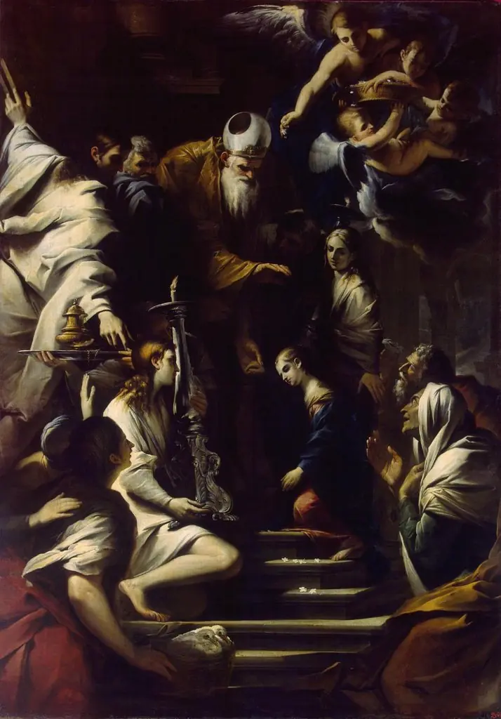 Presentation of the Virgin into the Temple, by Pietro Testa, oil, 1641