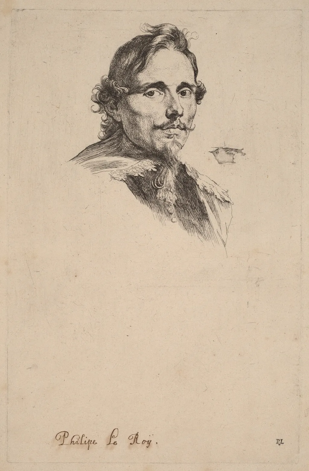 Philippe le Roy, Lord of Ravels, by Anthony van Dyck, ink, 1634