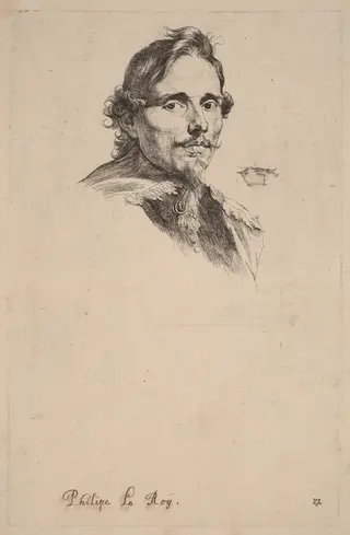 Philippe le Roy, Lord of Ravels, by Anthony van Dyck, ink, 1634