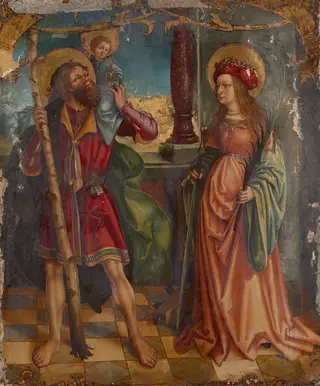 Hll. Christophorus und Katharina, by Master of the Oberschönenfeld altar wings, unspecified, 1512