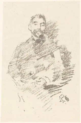 Stéphane Mallarmé, by James McNeill Whistler, ink, 1892