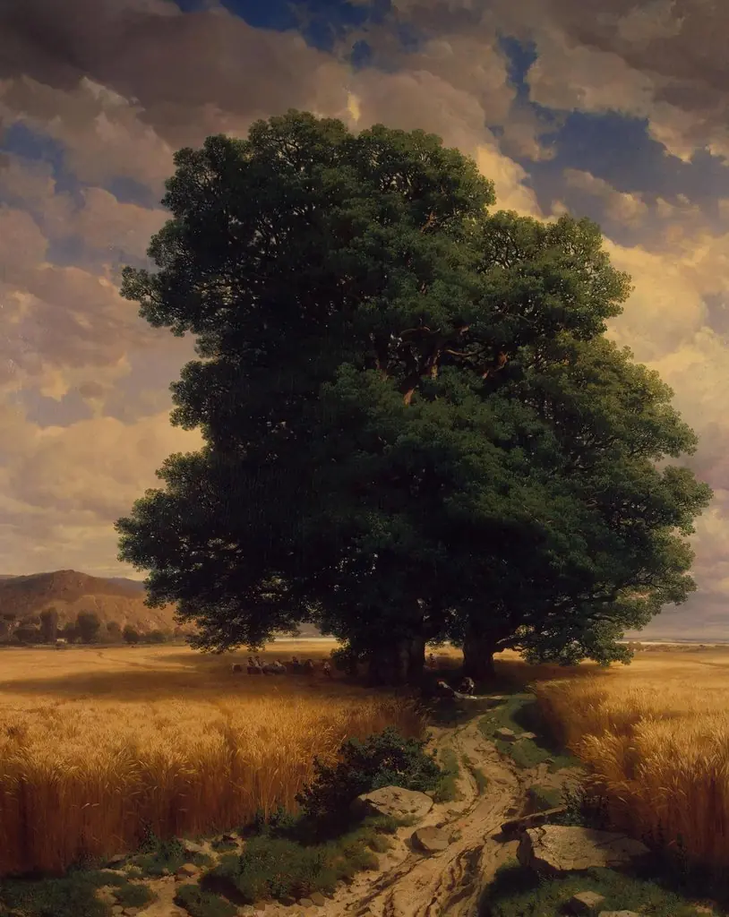 Landscape with Oaks, by Alexandre Calame, oil, 1859