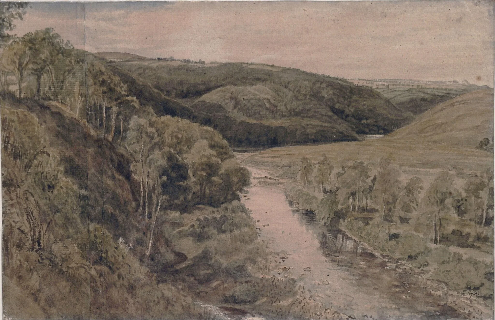 Hilly wooded landscape, detail