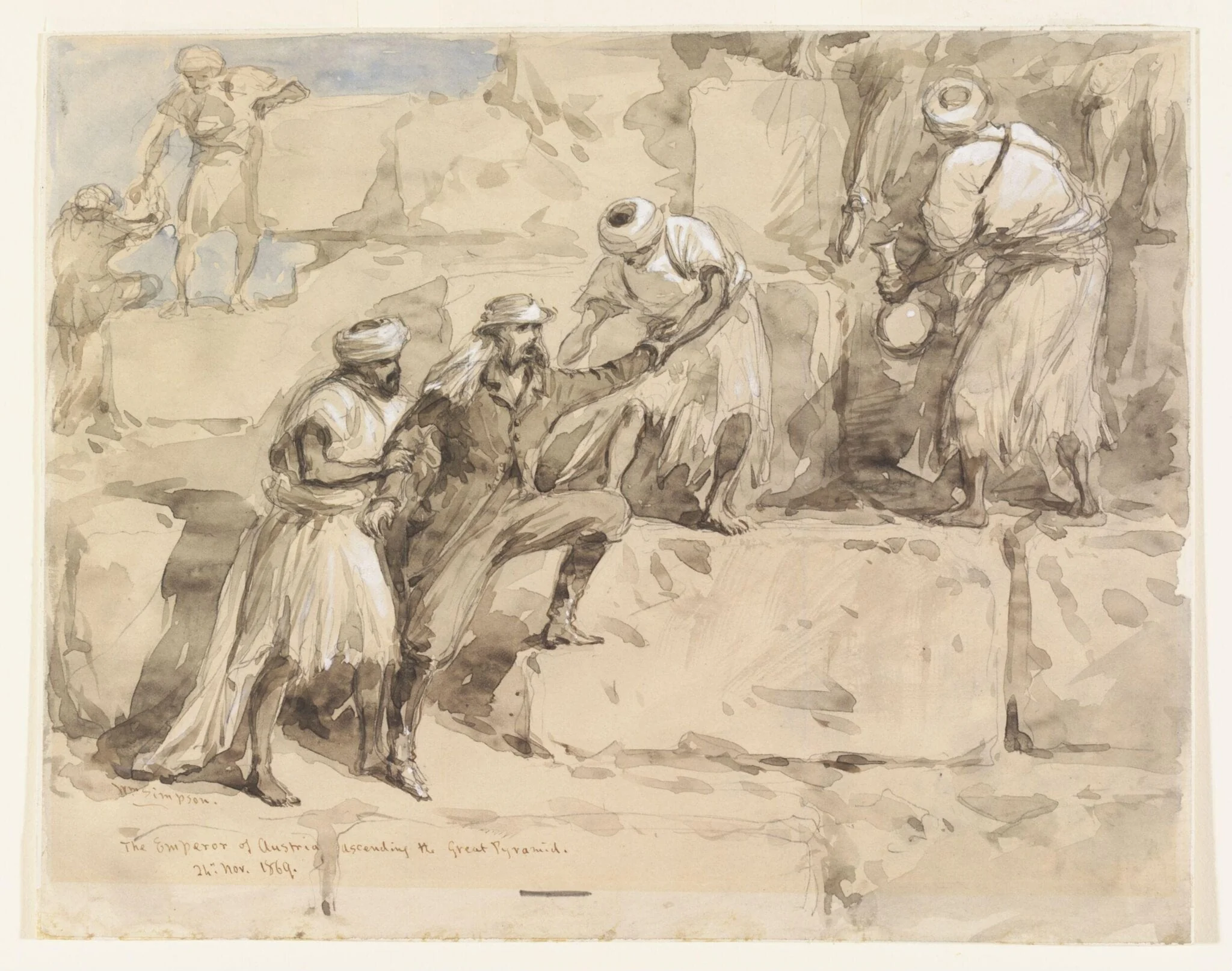 The Emperor of Austria ascending the Great Pyramid, detail
