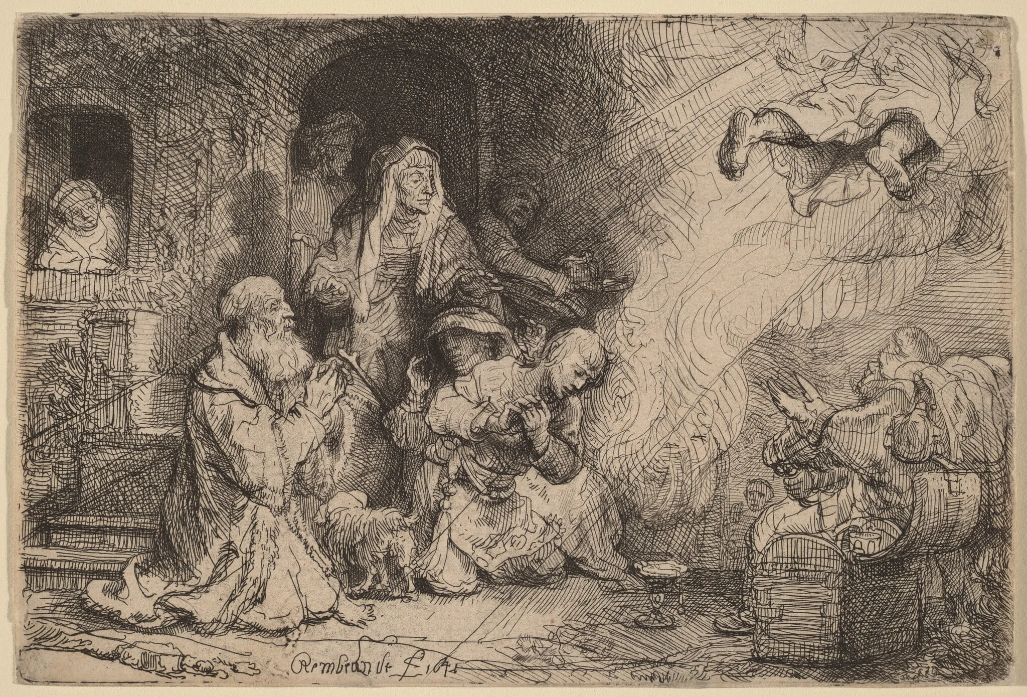 The Angel Departing from the Family of Tobias, detail
