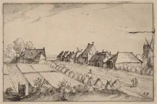 Fields and a Road, by Claes Jansz Visscher, ink, 1612