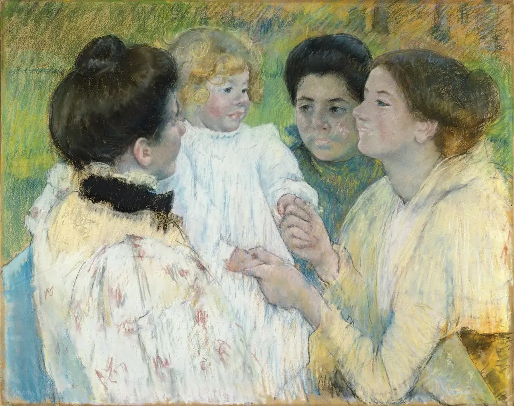 Women Admiring a Child, by Mary Cassatt, unspecified, 1899