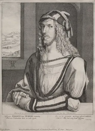 Portrait of Albrecht Dürer, at the age of 26, by Wenceslaus Hollar, 1645