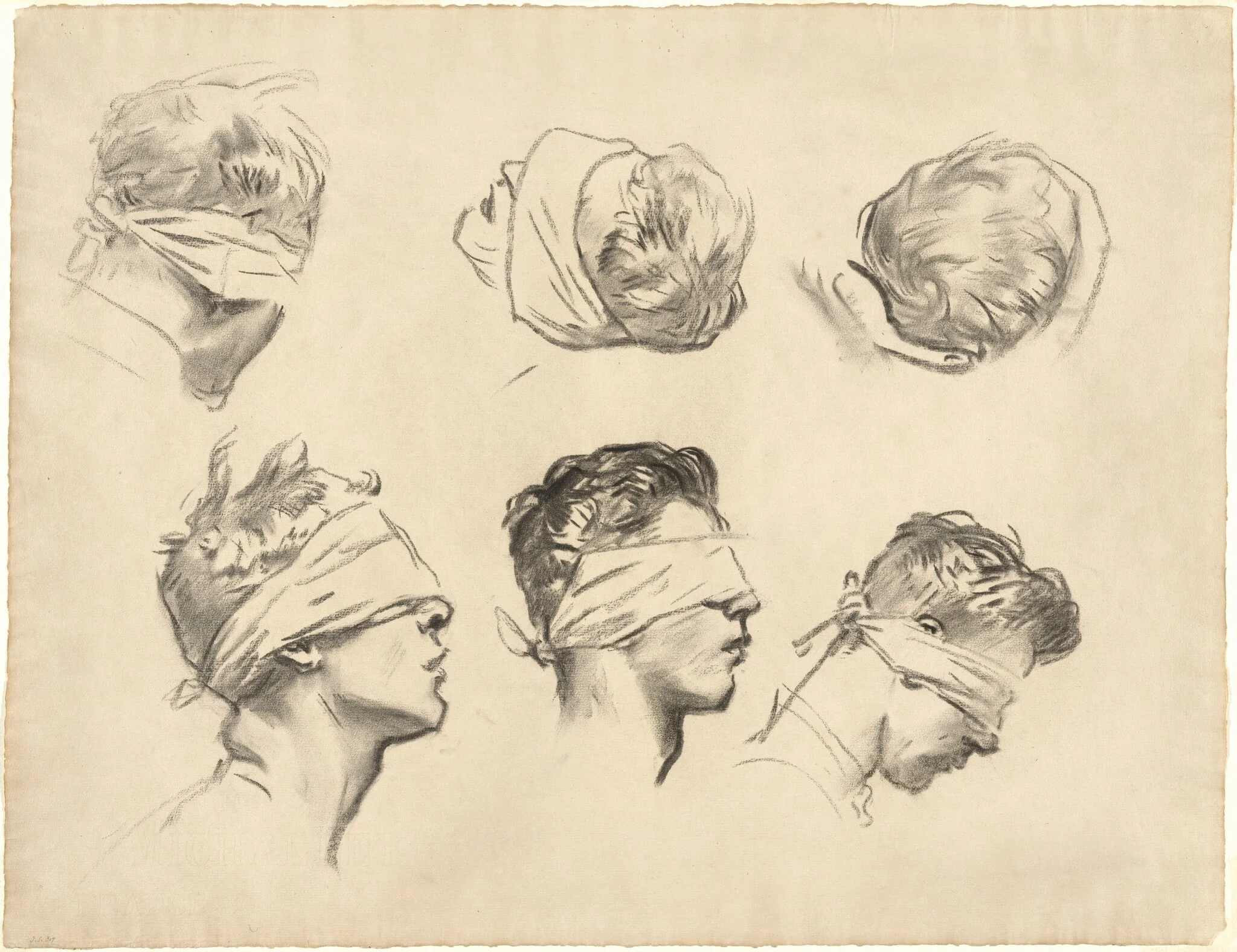 Studies for "Gassed", detail
