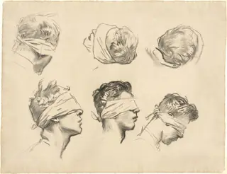 Studies for "Gassed", by John Singer Sargent, charcoal, 1918