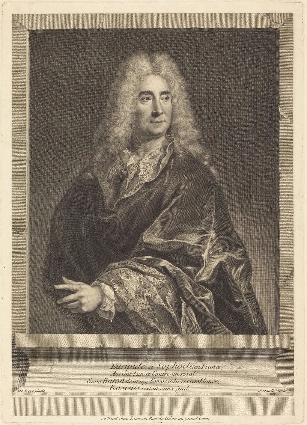 Michel Baron, by Jean Daullé, ink, 1732