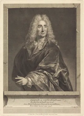 Michel Baron, by Jean Daullé, ink, 1732