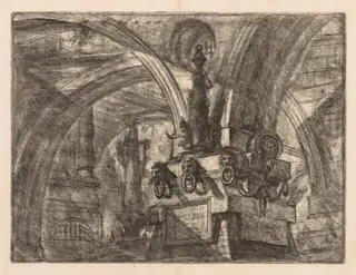 The Prisons:  Round Arches Springing from a Square Column, by Giovanni Battista Piranesi, 1748