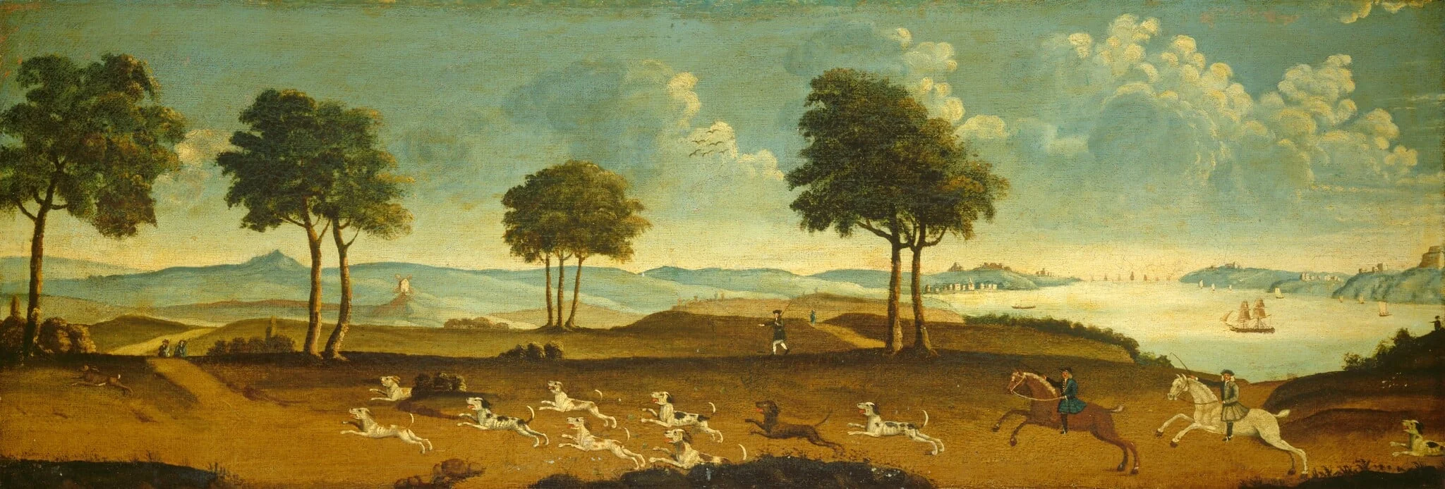 Hunting Scene with a Harbor, detail