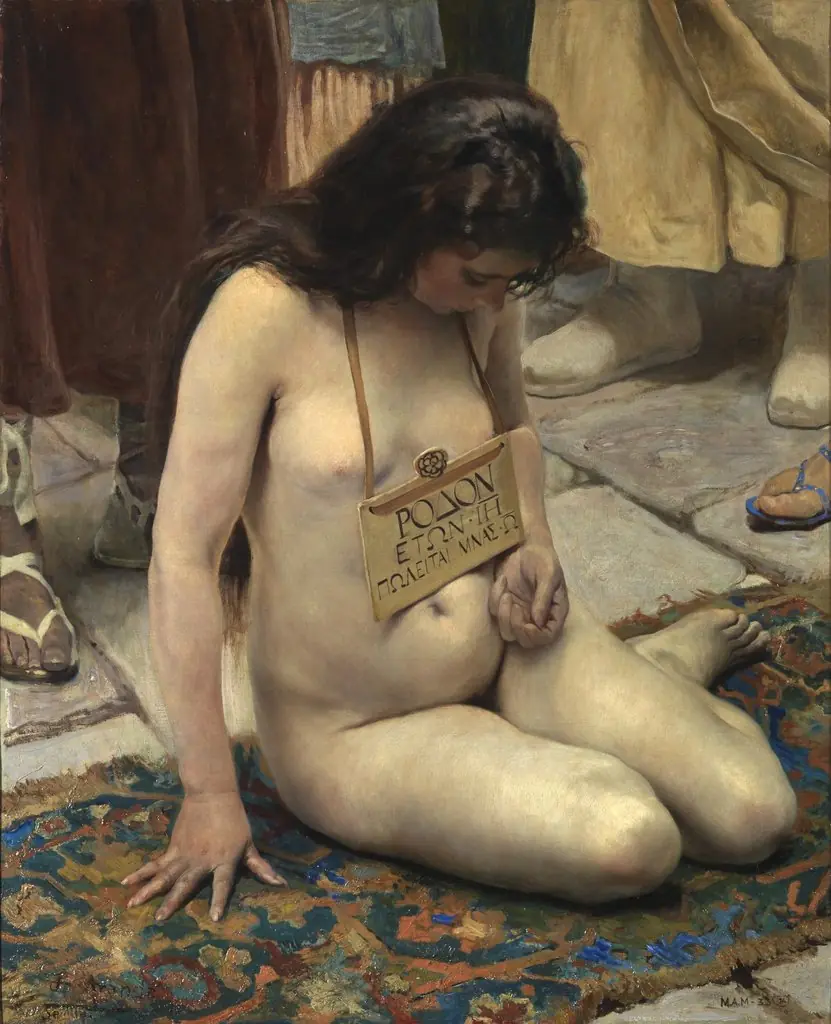 A Slave for Sale, by José Jiménez Aranda, oil, 1899