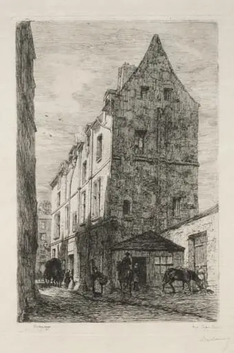 Maison dite de la Reine Blanche, Rue de Marmousets, by Alfred-Alexandre Delauney, 1882