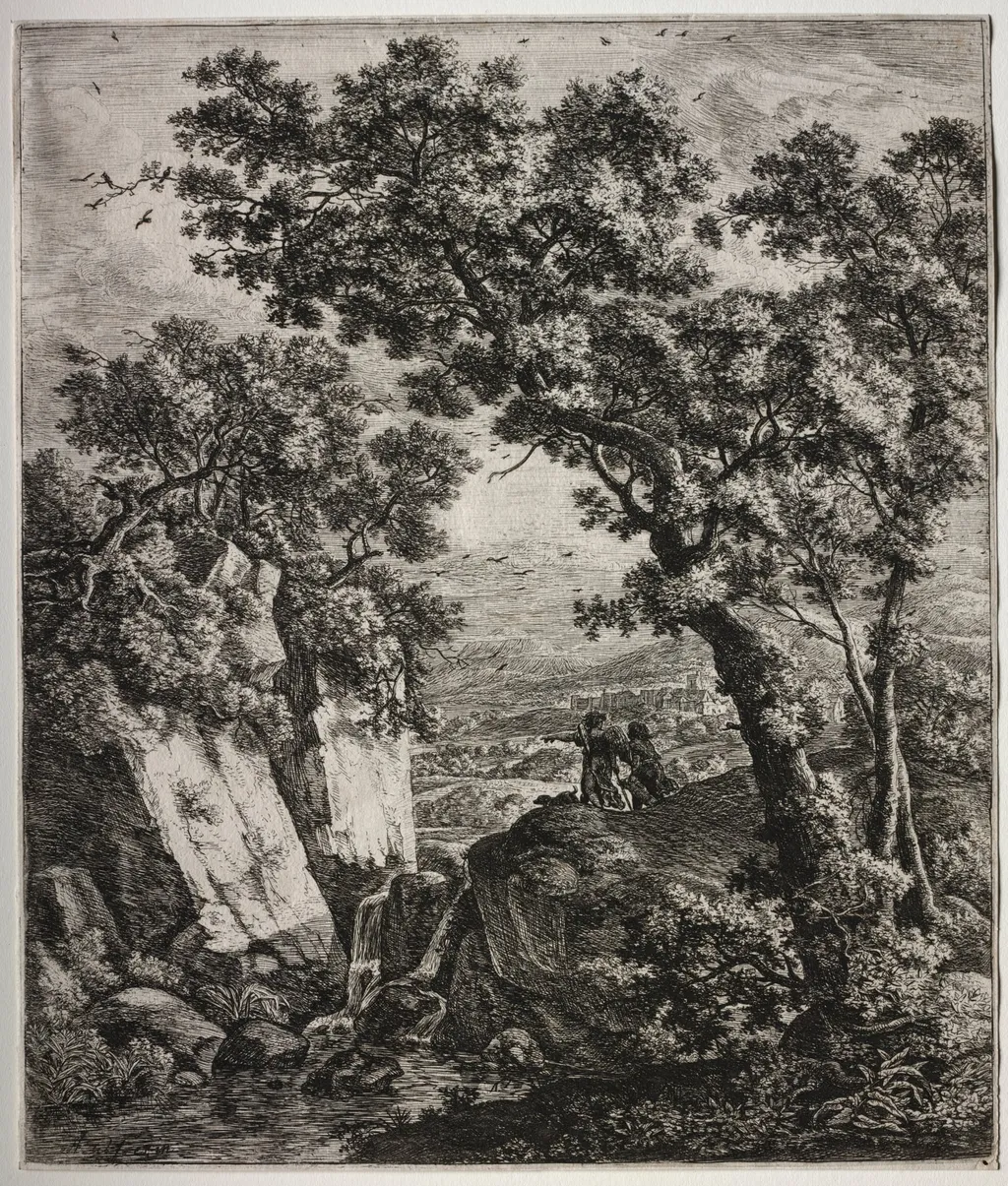 Six large upright landscapes with scenes from the Old Testament: Tobias and the Angel, by Anthonie Waterloo, 1665