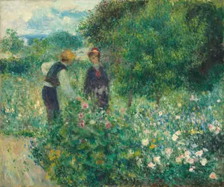 Picking Flowers, by Pierre-Auguste Renoir, oil, 1875