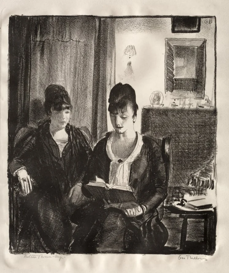 Elsie Reading to Emma, Second Stone, detail