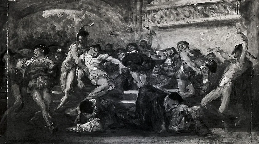 The Carousal (Scene from Faust?), detail