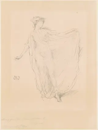 The Dancing Girl, by James McNeill Whistler, ink, 1889