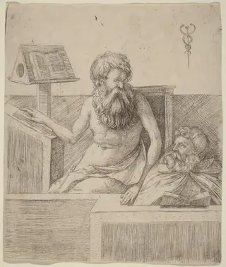 Two Philosophers, by Jacopo de' Barbari, ink, 1509