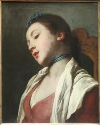 Slumbering girl, by Pietro Rotari, oil, 1734