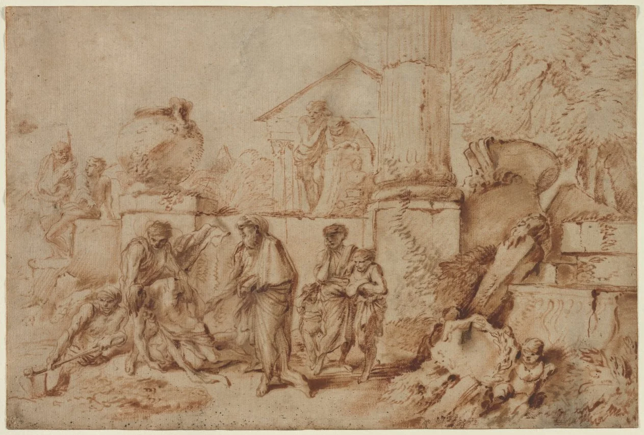 Tobit Burying the Dead, detail