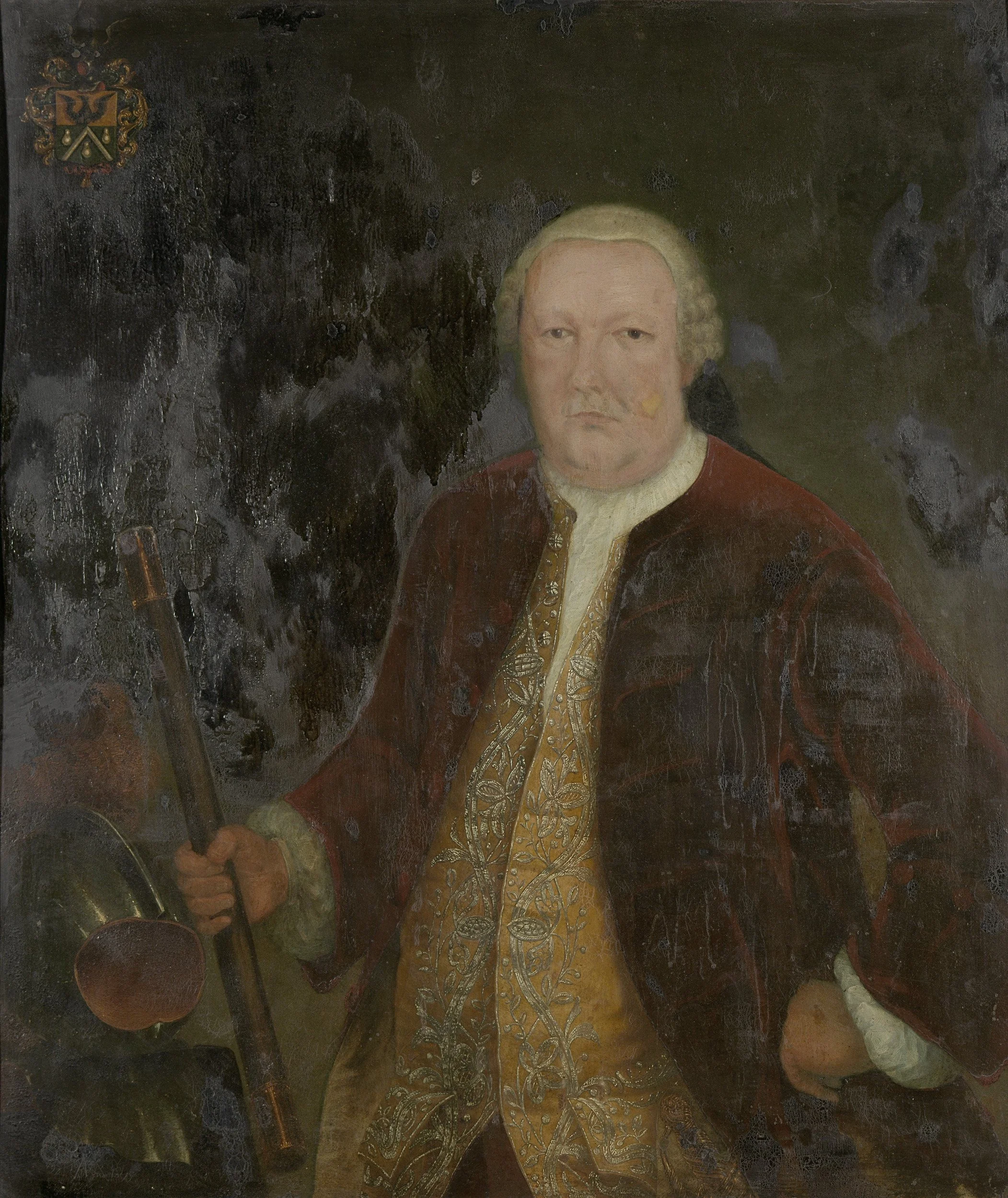 Portrait of Petrus Albertus van der Parra, Governor-General of the Dutch East India Company, detail