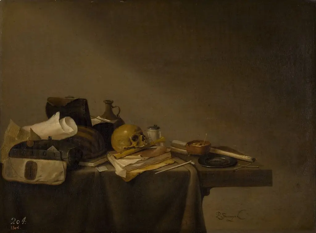 Emblem of Death, by Pieter Steenwijck, unspecified, 1635