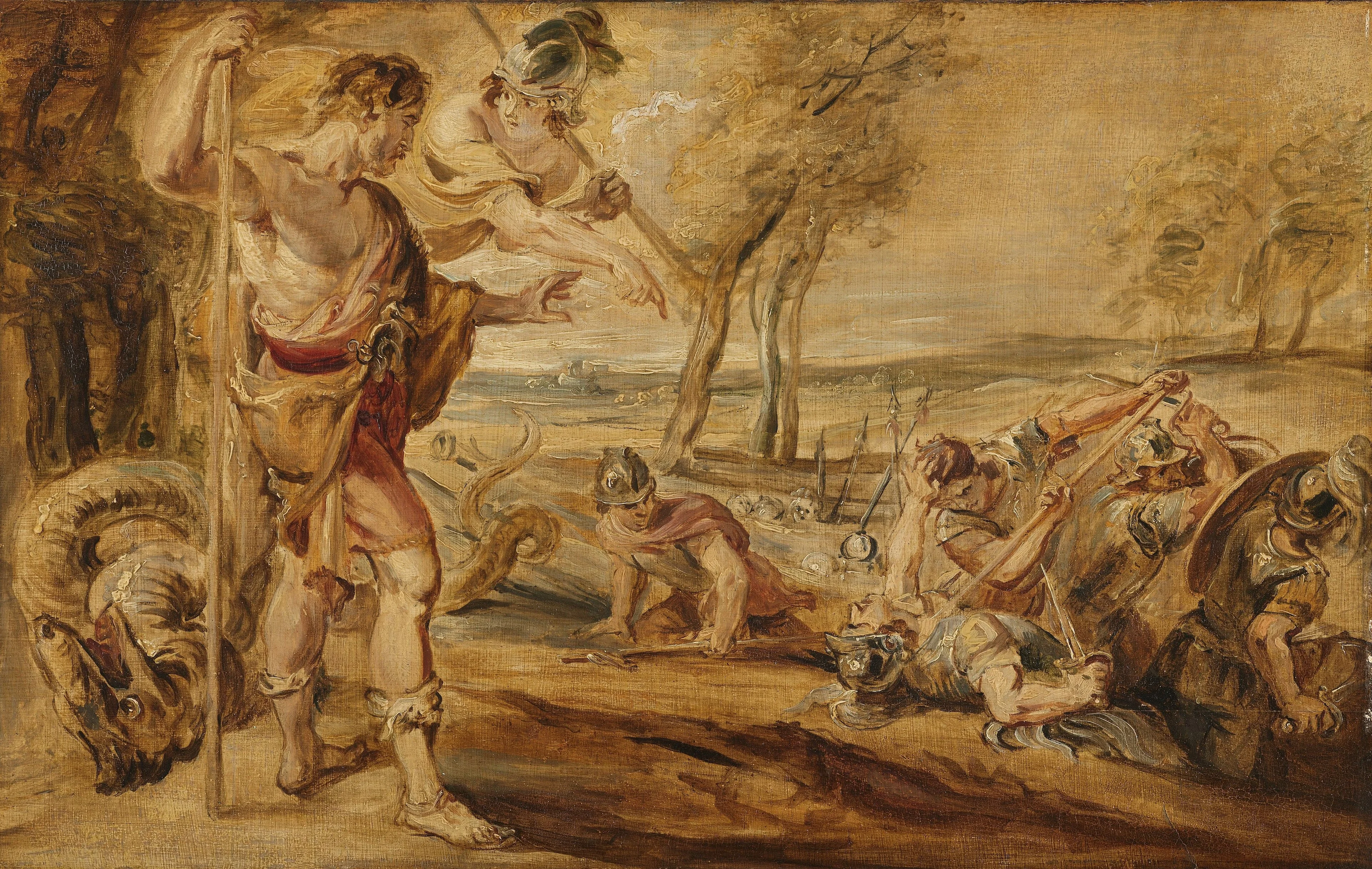 Cadmus sowing dragon's teeth, detail