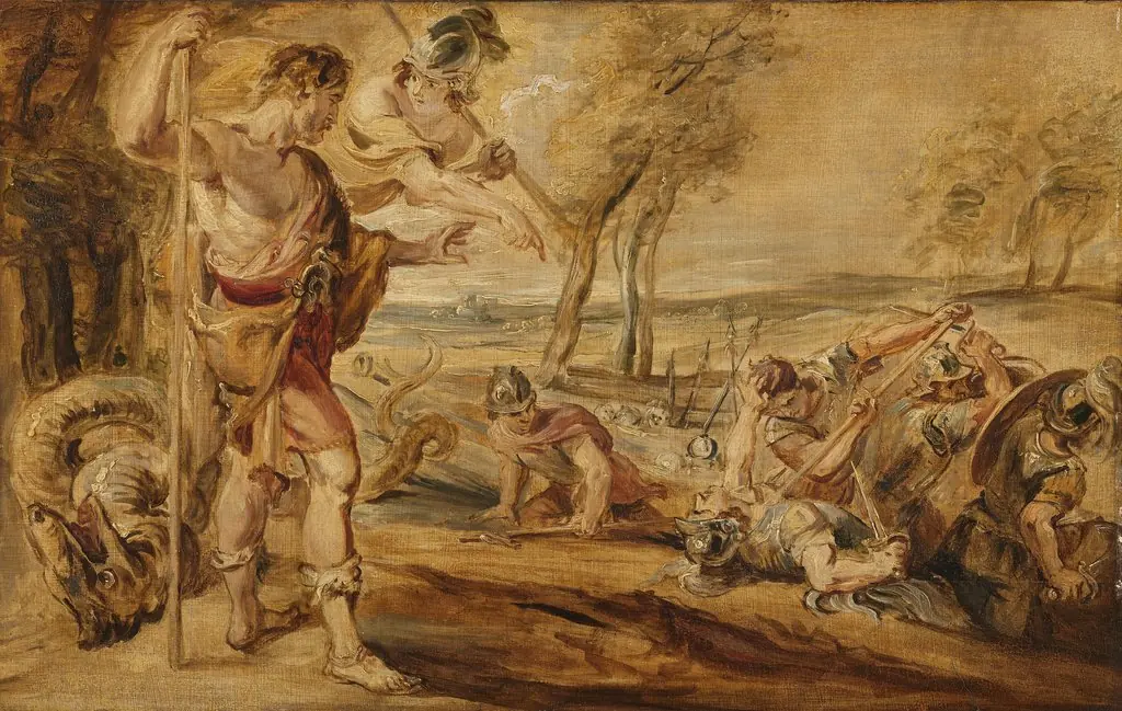 Cadmus sowing dragon's teeth, by Peter Paul Rubens, oil