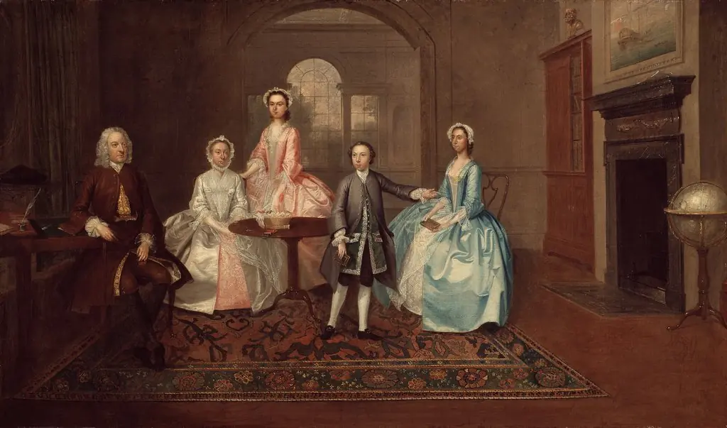 John Thomlinson and His Family, by Arthur Devis, oil, 1745