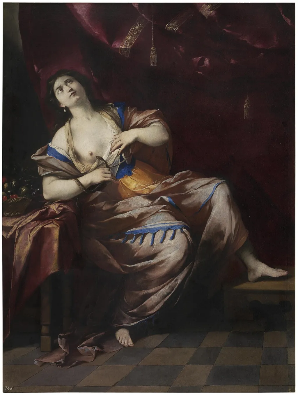 The death of Cleopatra, by Andrea Vaccaro, oil, 1601