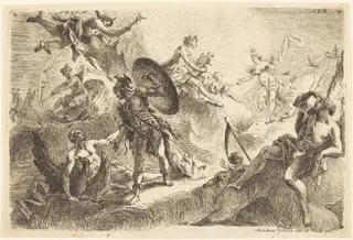 The Seven Planets, by Thomas Christian Winck, ink, 1770