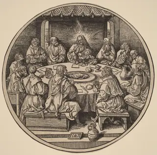 The Last Supper, by Jacob Cornelisz. van Oostsanen, ink, 1514