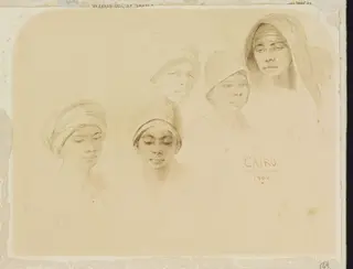Heads of Egyptian Children, Cairo, by Egron Sillif Lundgren, watercolor, 1862