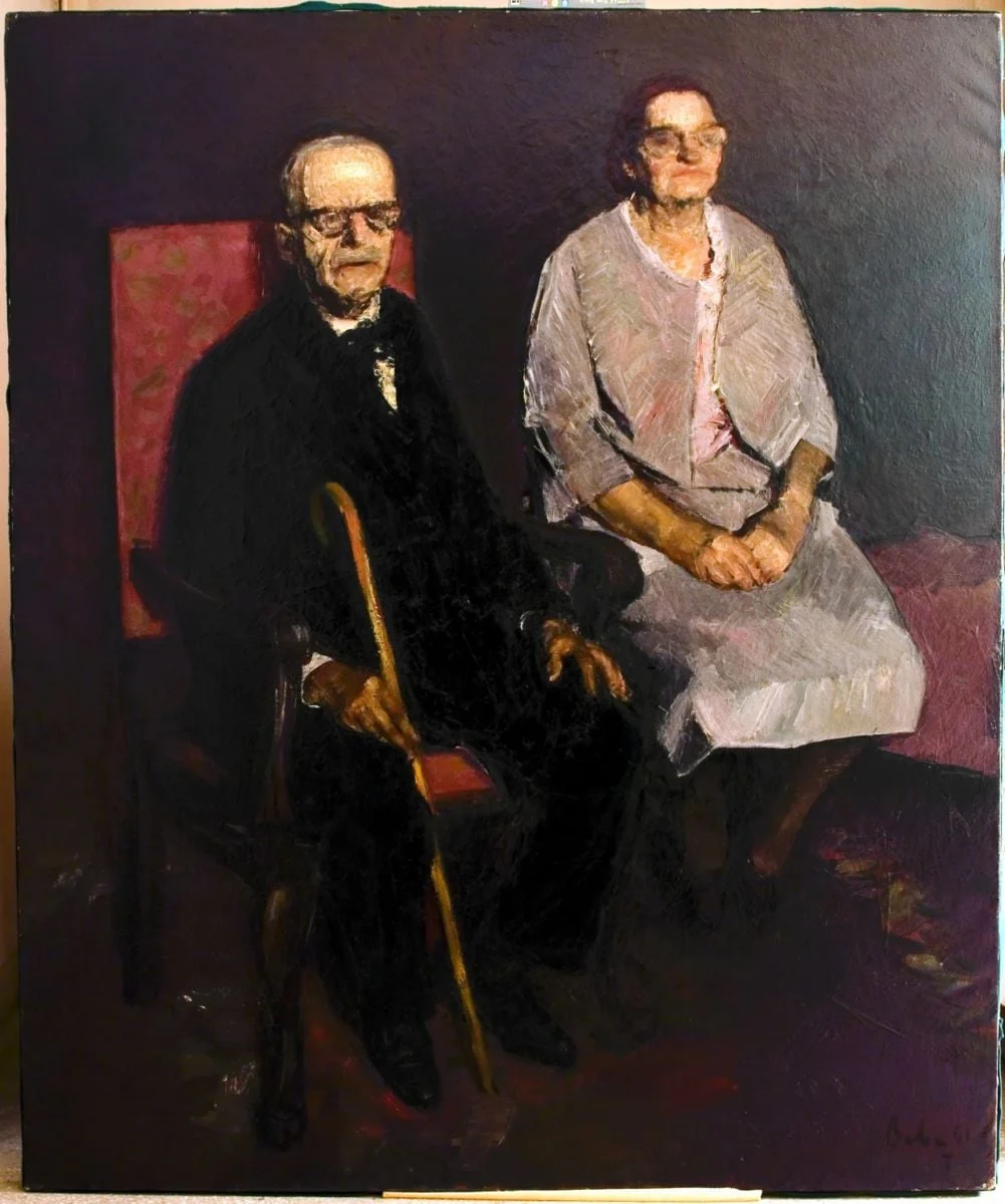 Tudor Arghezi cu soția, detail