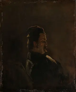 Portrait of Pieter Frederik van Os, Painter, by Anton Mauve, oil, 1855