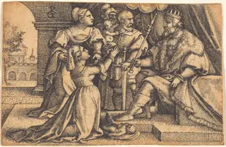 The Judgment of Solomon, by Georg Pencz, ink, 1525