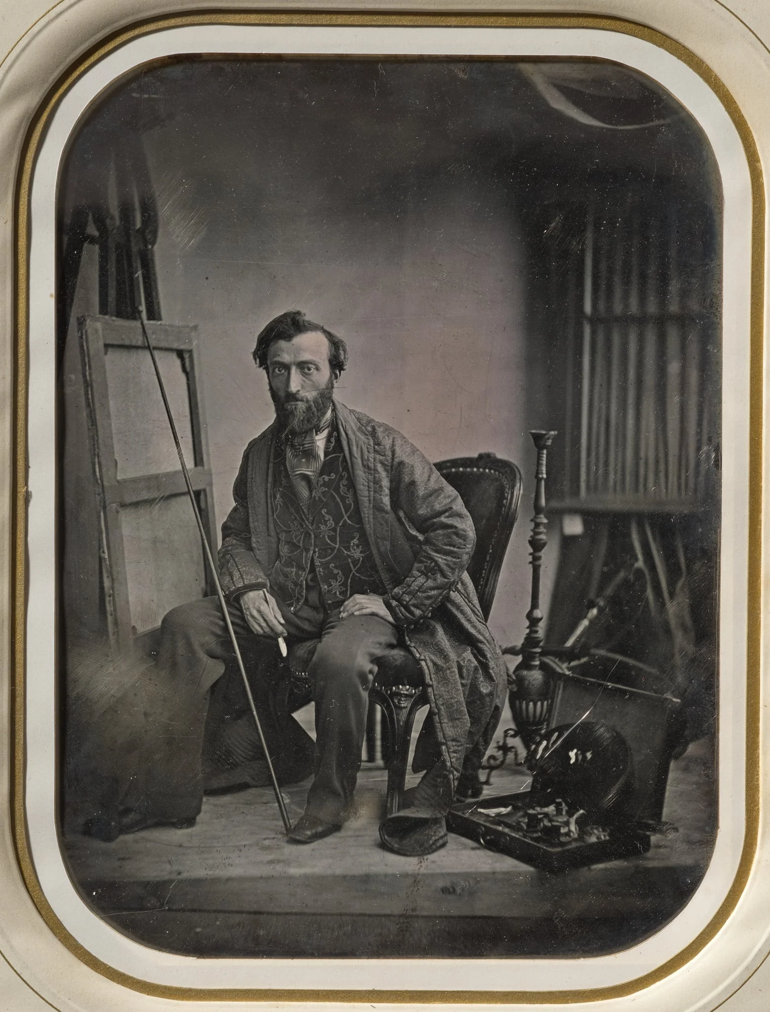 Self-Portrait in Painting Studio, detail