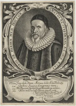 Balthasarus ab Herden Med. Doctor, by Johann Friedrich Fleischberger, ink, 1658